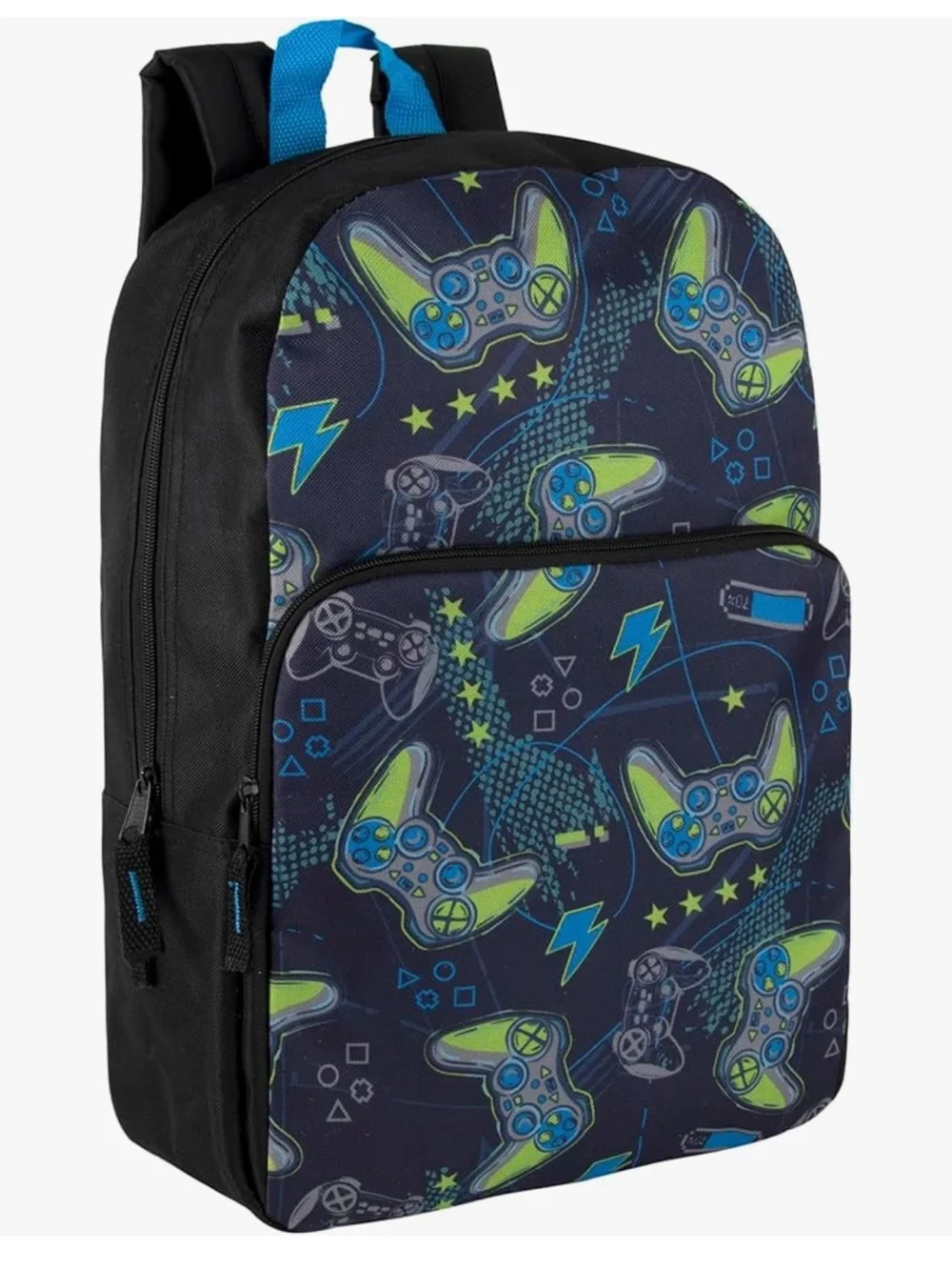 Gaming Controller Print Backpack - Black Blue Green